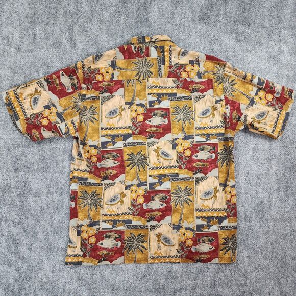 Tori Richard Shirt Mens Medium Tropical Turtle Fish Print Cotton Lawn Hawaii VTG - Picture 3 of 12